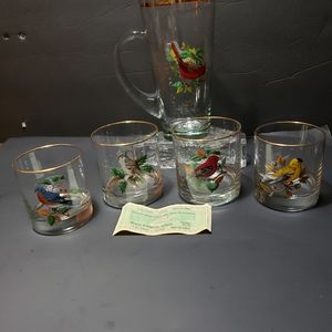 Vintage WEST VIRGINIA GLASS Pitcher/Glasses Set